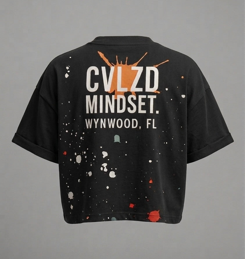 CIVILIZED MINDSET CROP TOP - BLACK