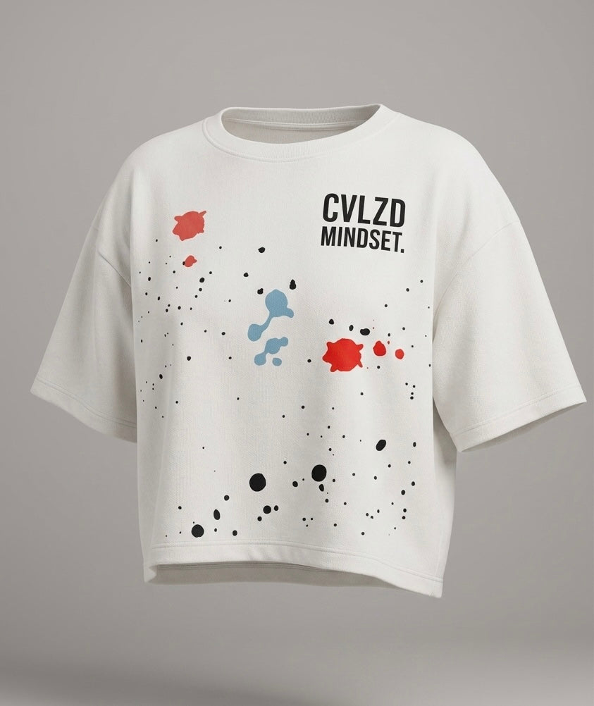 CIVILIZED MINDSET CROP TOP - WHITE